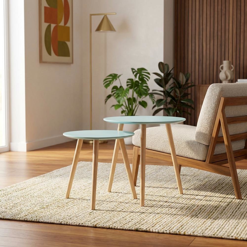Wooden End Tables with Smooth Finish for Living Room and Bedroom