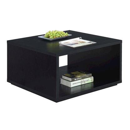 Black Square Coffee Table with Honeycomb Particle Board for Modern Living Rooms