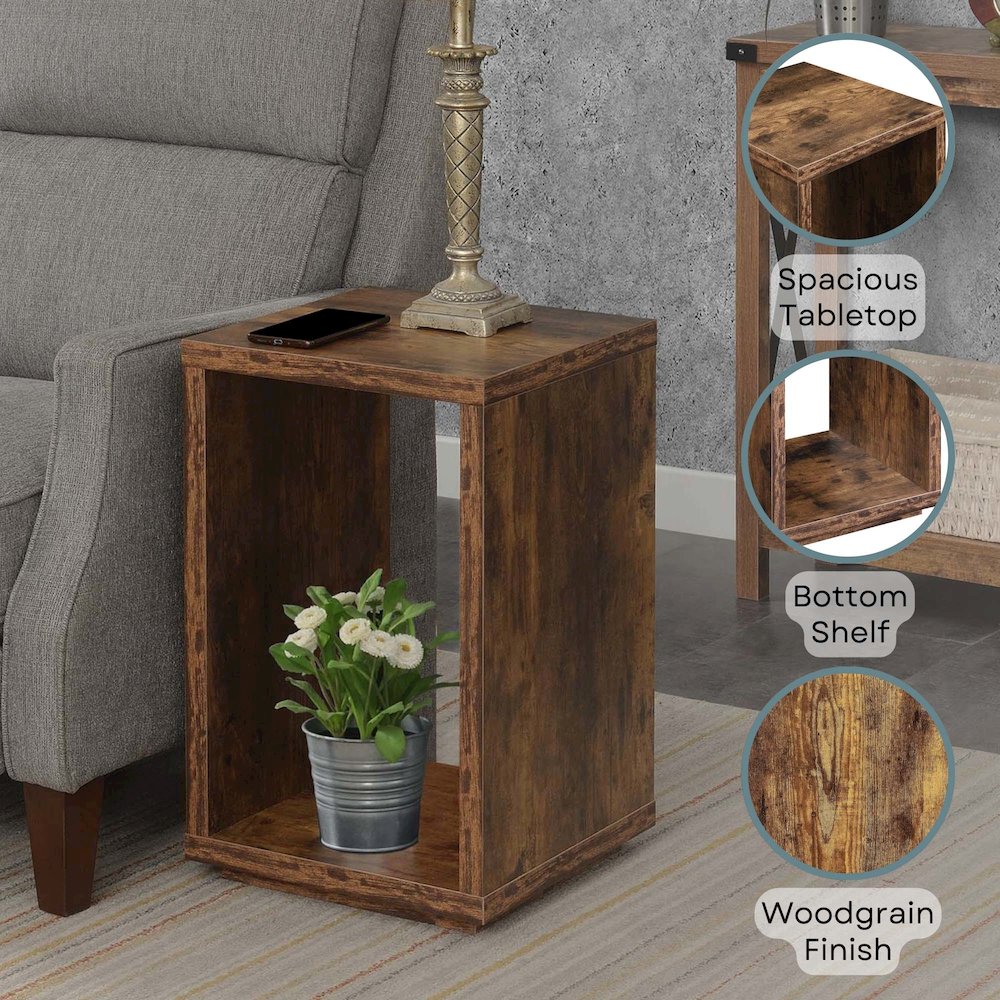 Northfield Admiral End Table with Shelf, Barnwood