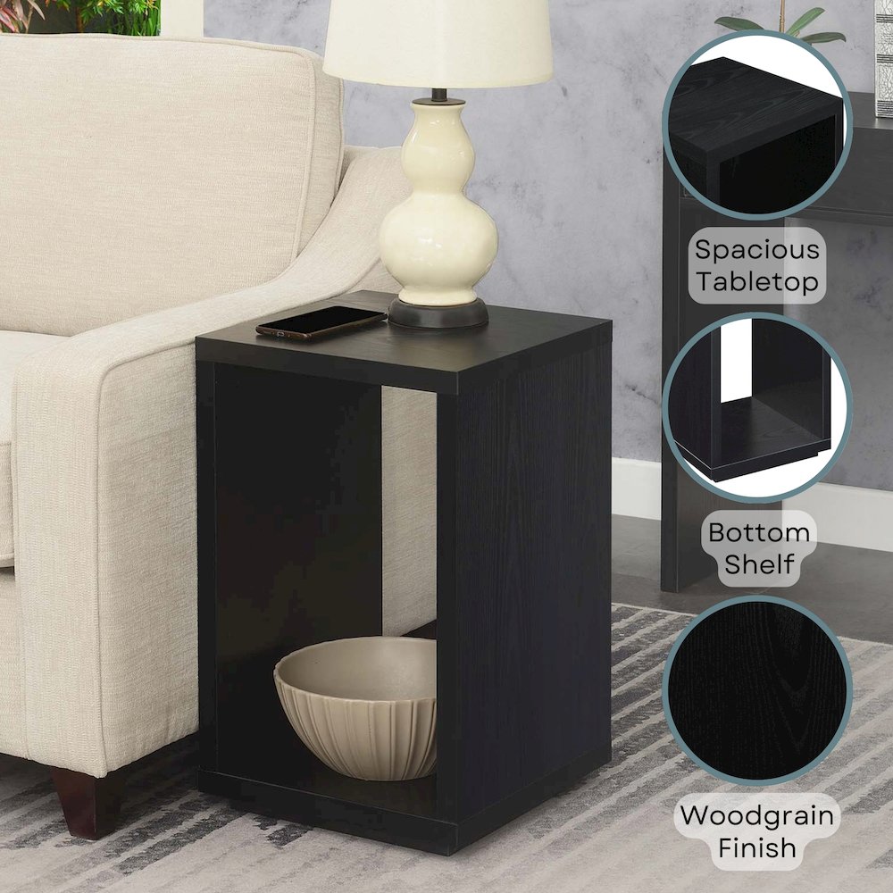 Northfield Admiral End Table with Shelf, Black