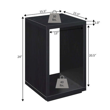 Northfield Admiral End Table with Shelf, Black