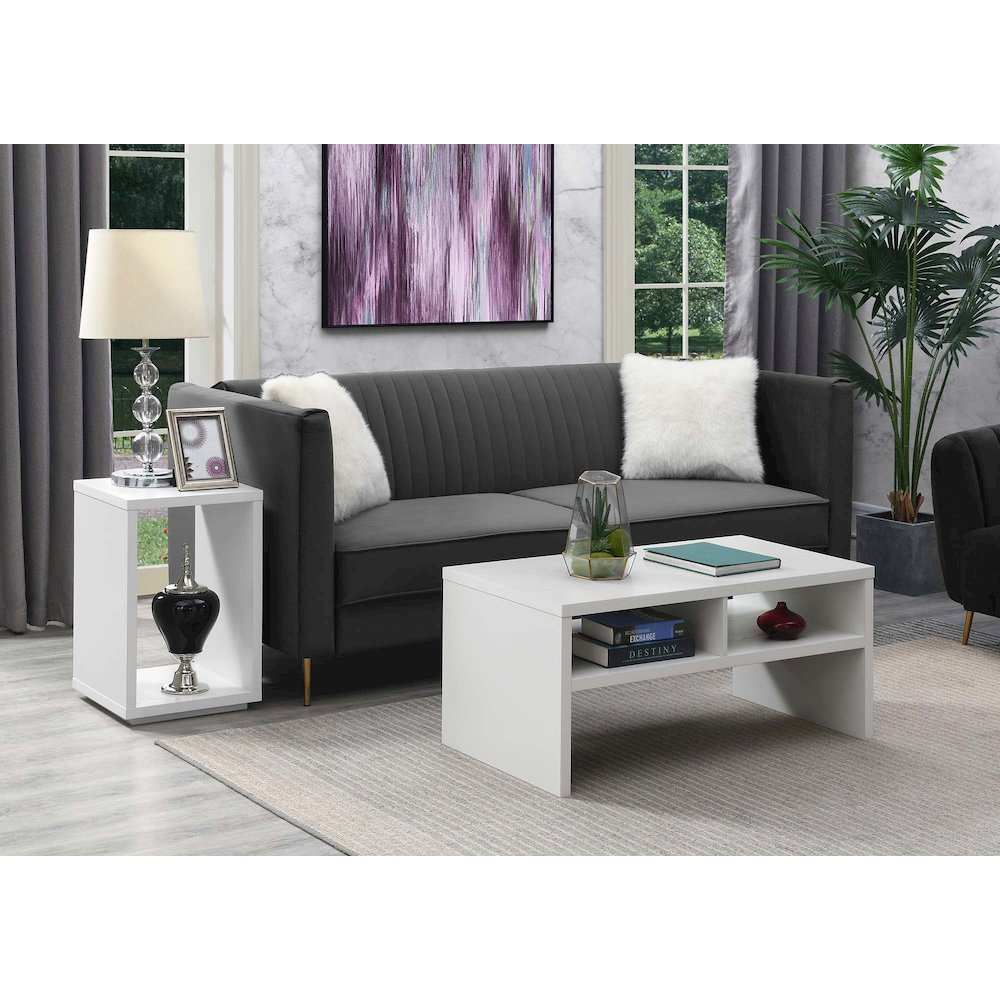 Northfield Admiral End Table with Shelf, White