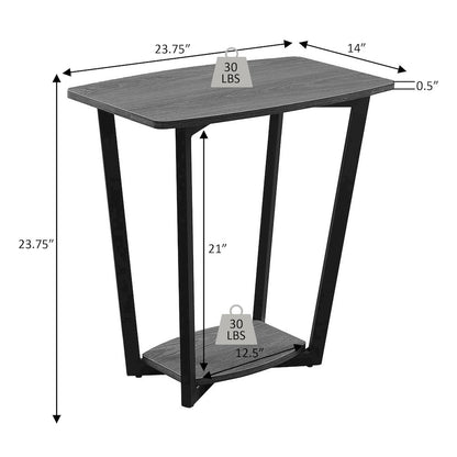 Graystone End Table with Shelf