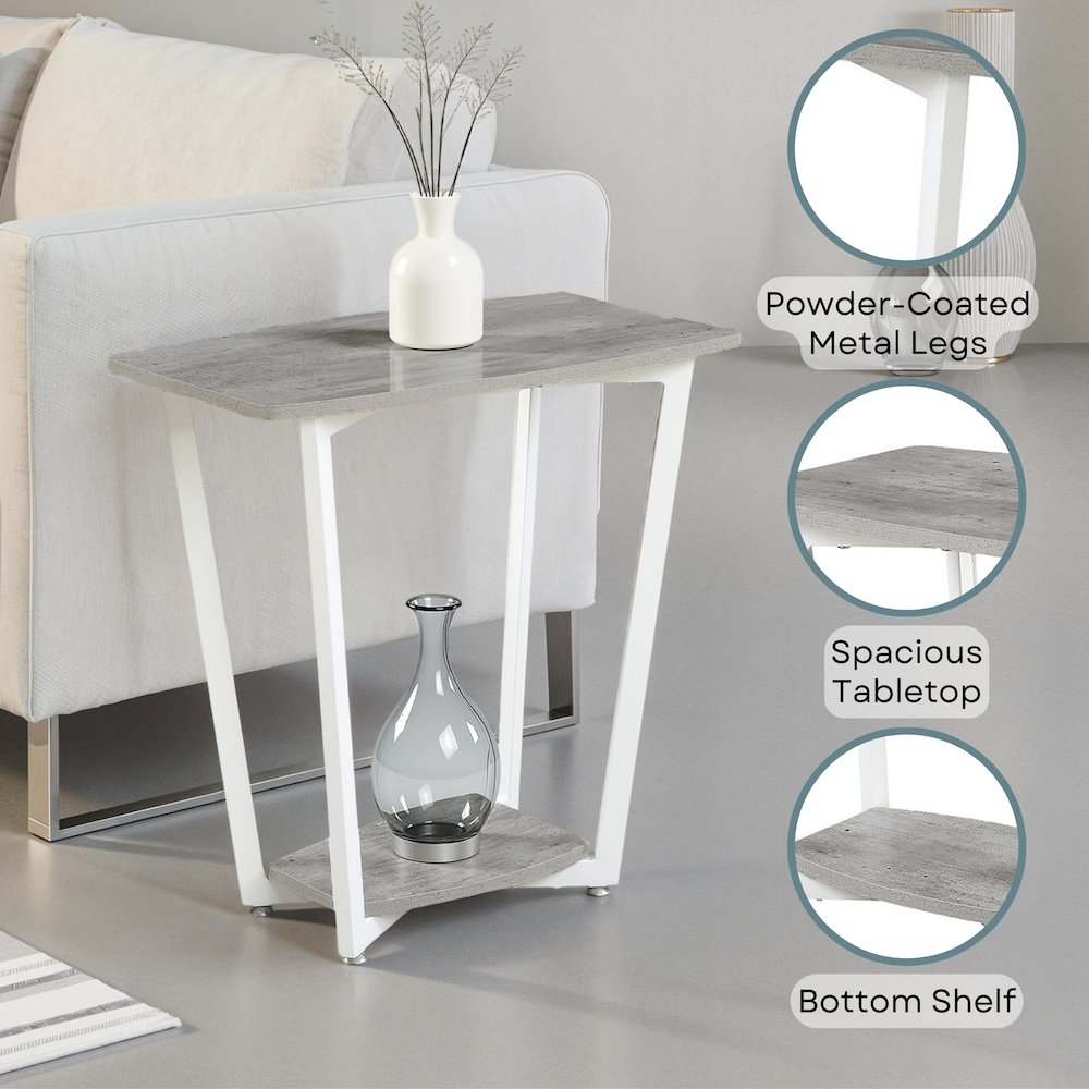 Graystone End Table with Shelf