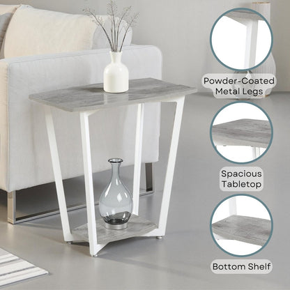 Graystone End Table with Shelf