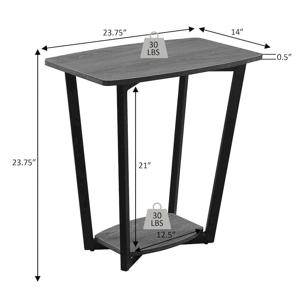 Graystone End Table with Shelf