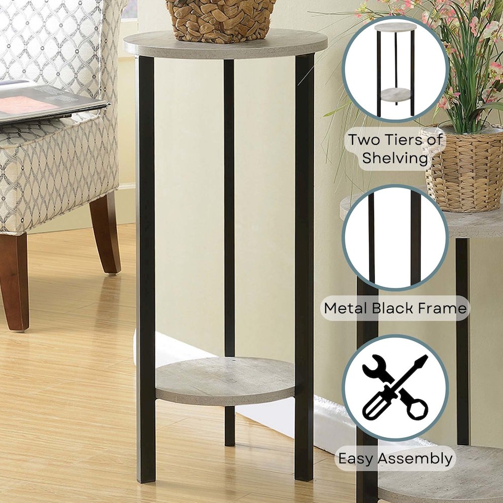 Graystone 31 inch 2 Tier Plant Stand