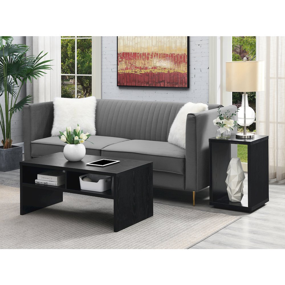 Northfield Admiral Deluxe Coffee Table with Shelves, Black
