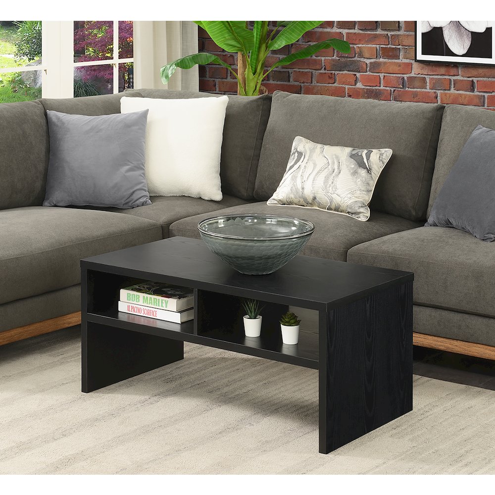 Northfield Admiral Deluxe Coffee Table with Shelves, Black