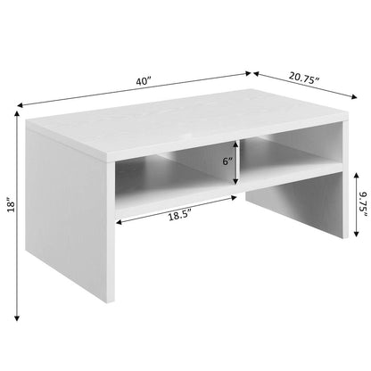 Northfield Admiral Deluxe Coffee Table with Shelves, White