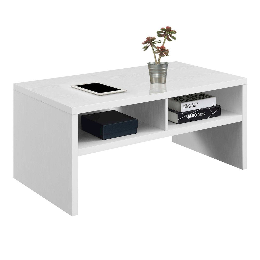 Northfield Admiral Deluxe Coffee Table with Shelves, White