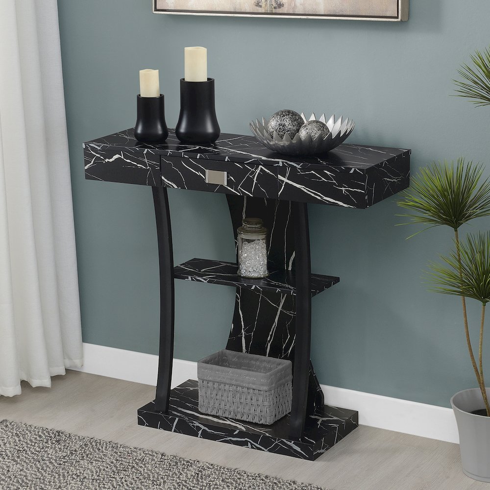 Newport 1 Drawer Harri Console Table with Shelves