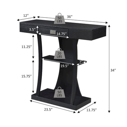 Newport 1 Drawer Harri Console Table with Shelves