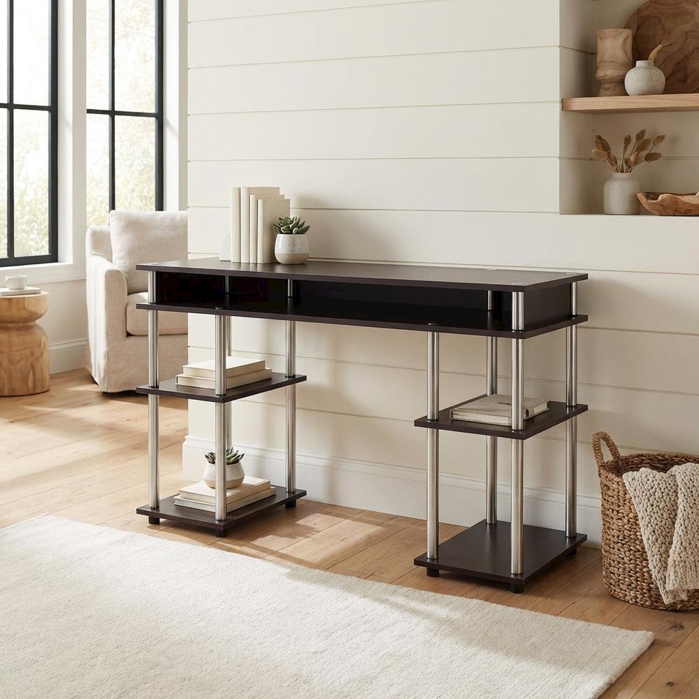 Contemporary Student Desk With Shelves And Modern Design