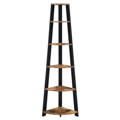 Newport 5 Tier Corner Bookshelf Barnwood/Black