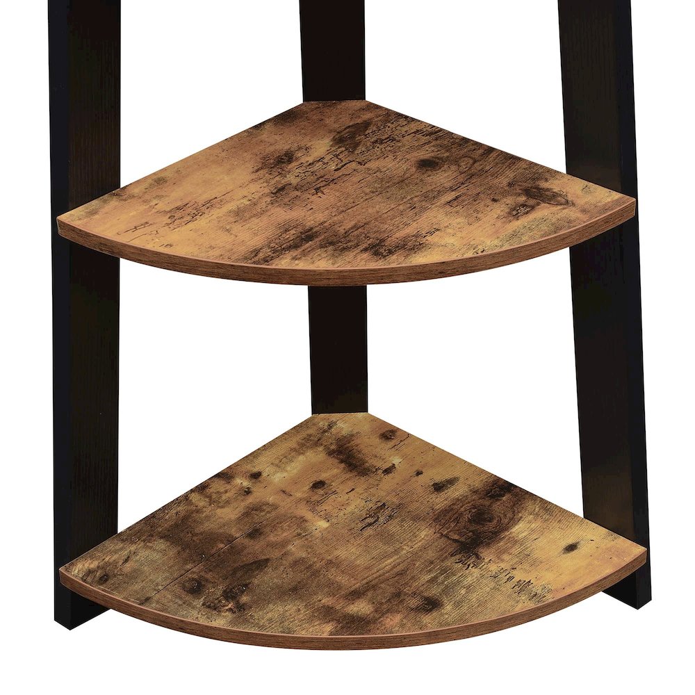 Newport 5 Tier Corner Bookshelf Barnwood/Black