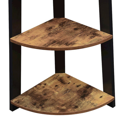 Newport 5 Tier Corner Bookshelf Barnwood/Black