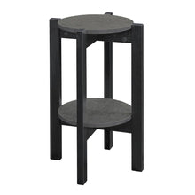 Newport Medium 2 Tier Plant Stand Faux Cement/Black