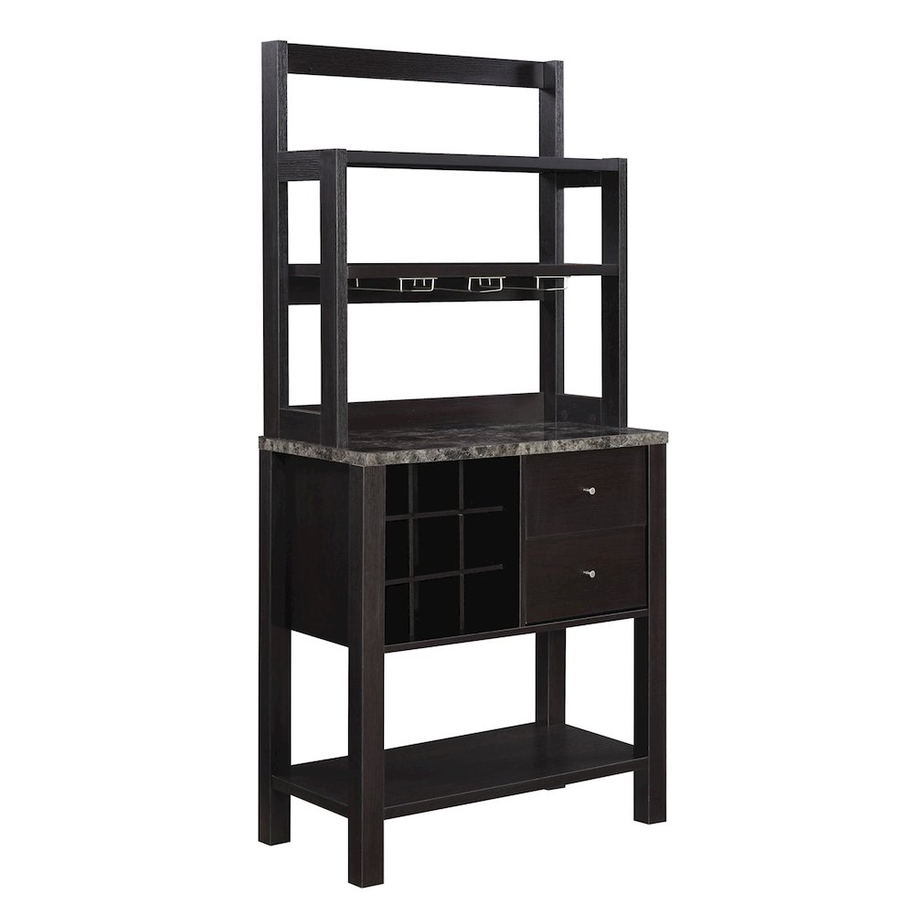 Newport 2 Drawer Serving Bar with Wine Rack and Shelves