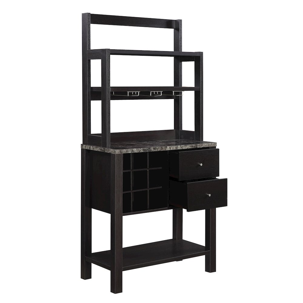 Newport 2 Drawer Serving Bar with Wine Rack and Shelves