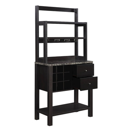 Newport 2 Drawer Serving Bar with Wine Rack and Shelves
