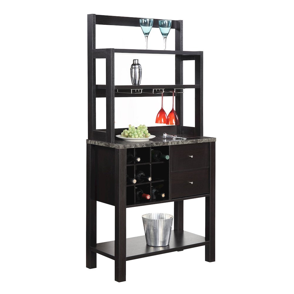 Newport 2 Drawer Serving Bar with Wine Rack and Shelves