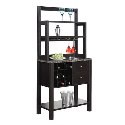 Newport 2 Drawer Serving Bar with Wine Rack and Shelves