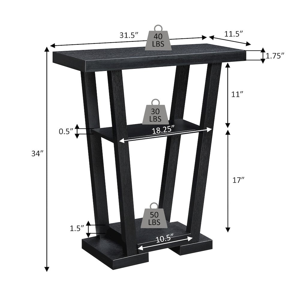Newport V Console Table with Shelves