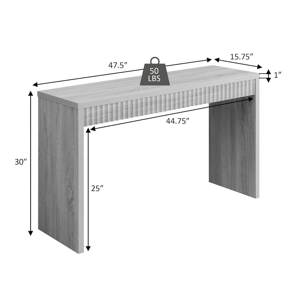 Northfield Carmel Fluted Entryway Hall Console Table/Desk