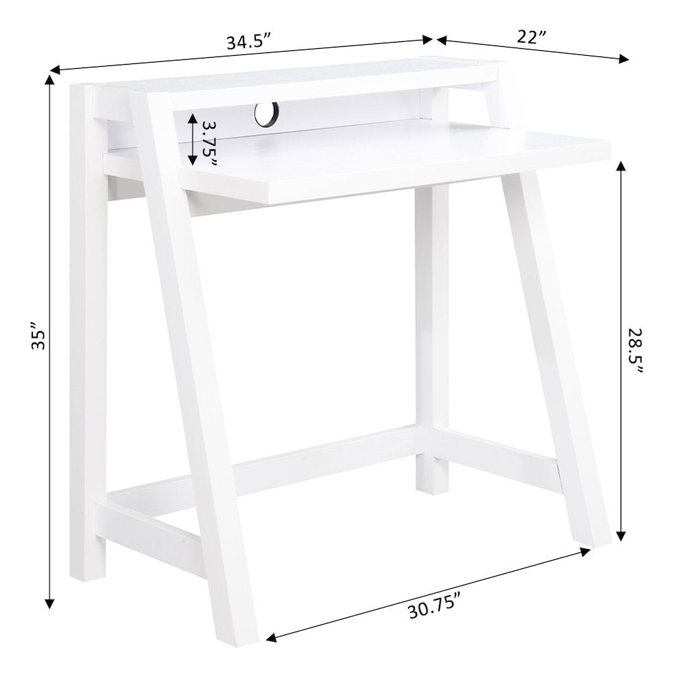 Newport Lilly 2 Tier Desk, White