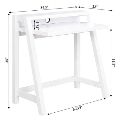 Newport Lilly 2 Tier Desk, White