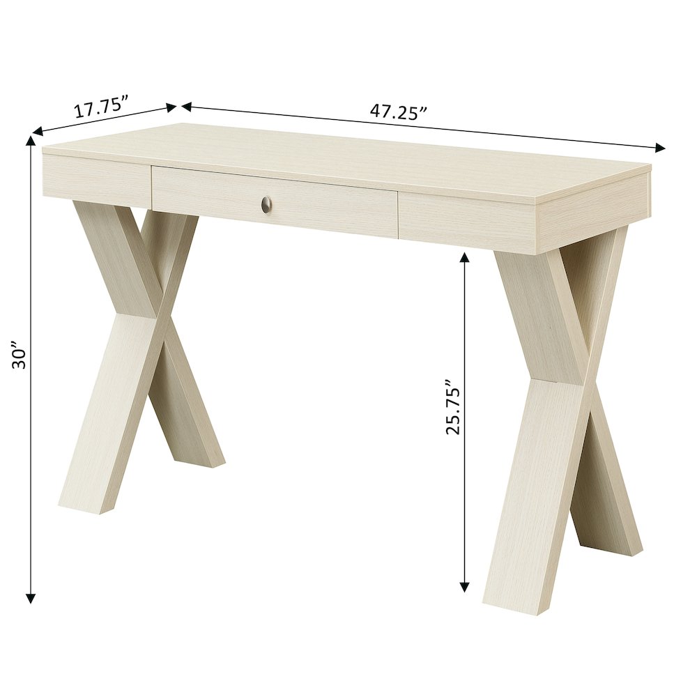 Newport 1 Drawer Desk, Ivory