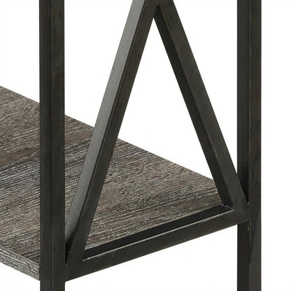 Glass Finish Flip Top Table with Compact Design for Living Room Use
