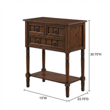 Brown Hall Table, MDF Dark Oak Finish, Slim Entryway Console