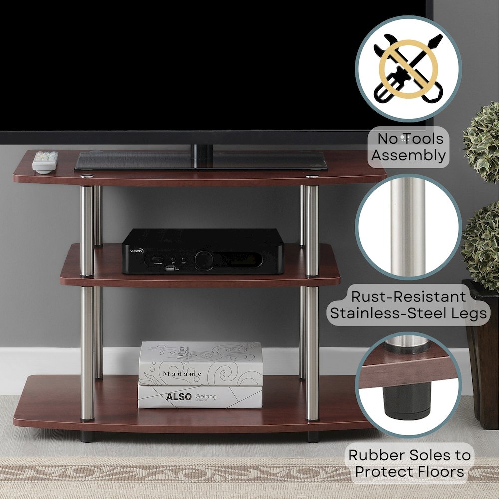 Designs2Go No Tools 3 Tier TV Stand for TVs up to 37 Inches