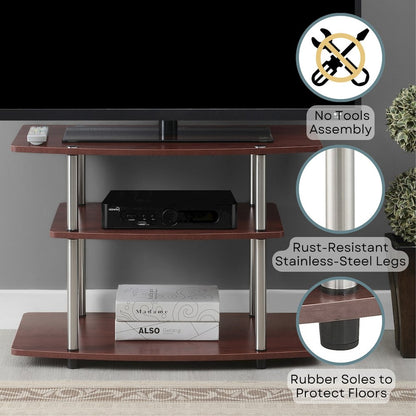Designs2Go No Tools 3 Tier TV Stand for TVs up to 37 Inches