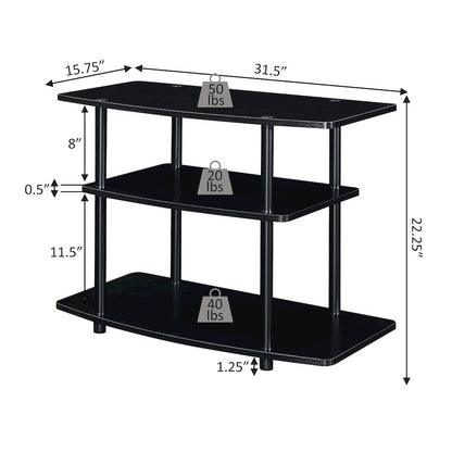 Designs2Go No Tools 3 Tier TV Stand for TVs up to 37 Inches