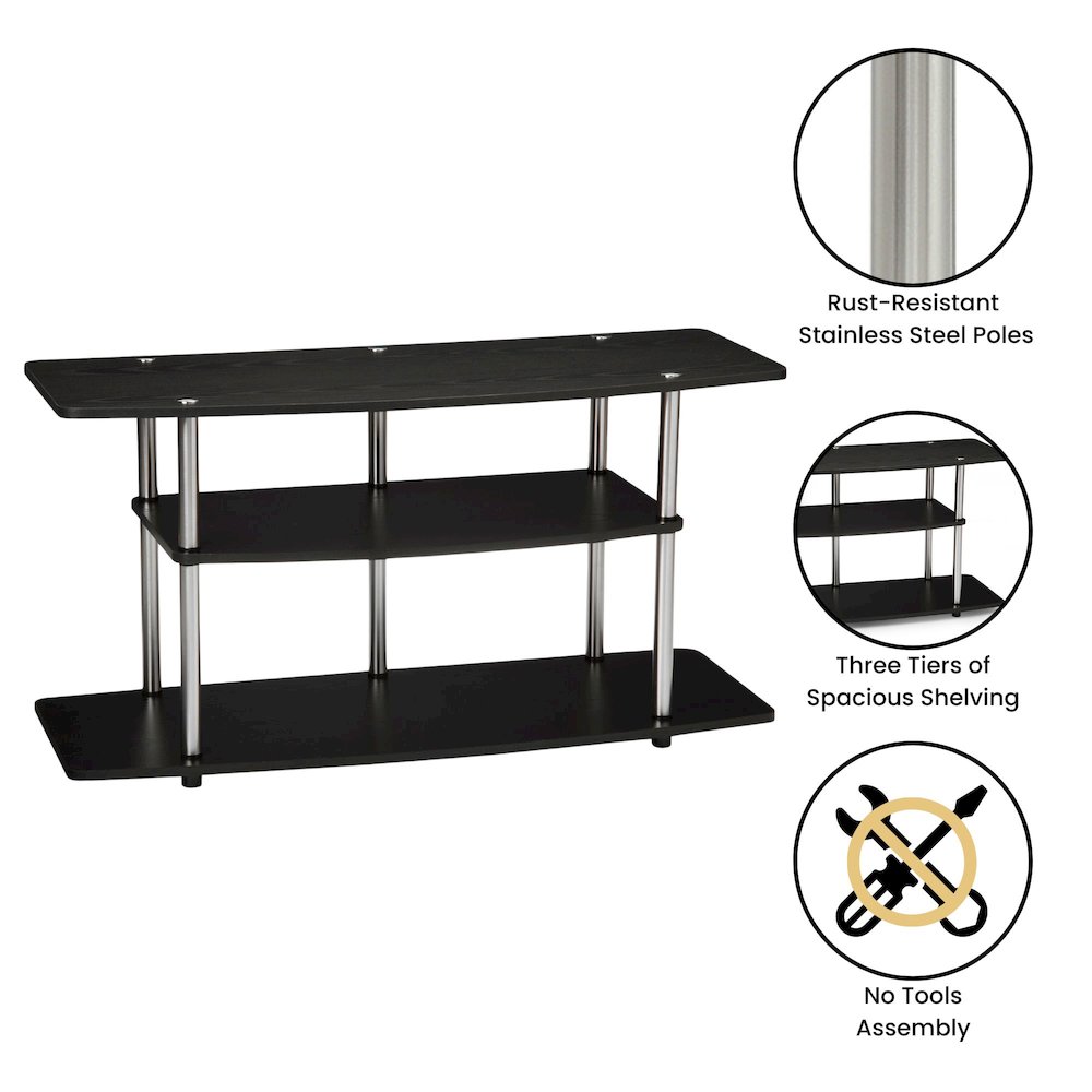 No Tools 3 Tier Wide TV Stand for TVs up to 46 Inches