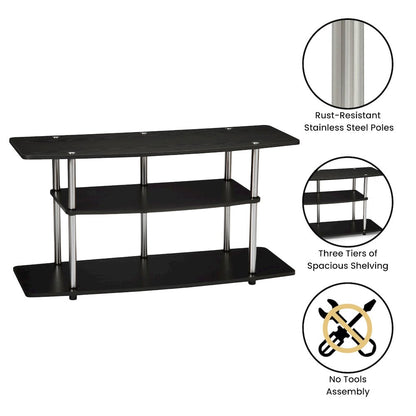 No Tools 3 Tier Wide TV Stand for TVs up to 46 Inches