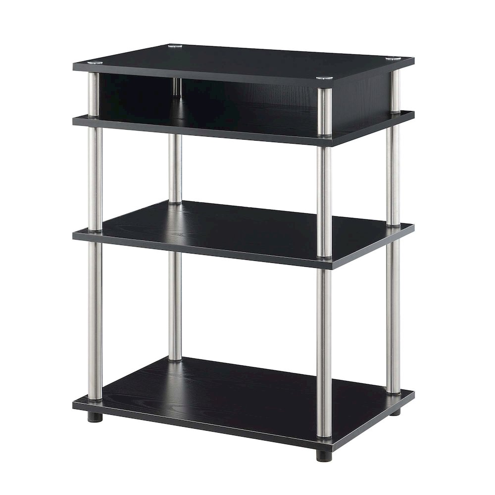 Designs2Go No Tools Printer Stand with Shelves, Black