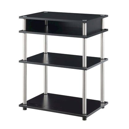 Designs2Go No Tools Printer Stand with Shelves, Black