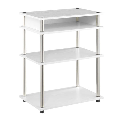 Designs2Go No Tools Printer Stand with Shelves, White