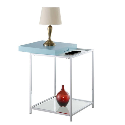 Palm Beach End Table, Sea Foam