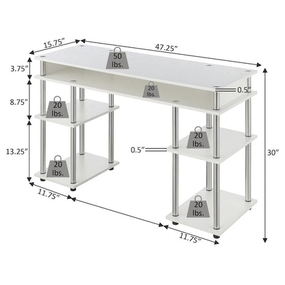 Designs2Go No Tools Student Desk with Shelves