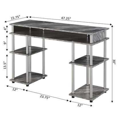 Designs2Go No Tools Student Desk, Gray Marble