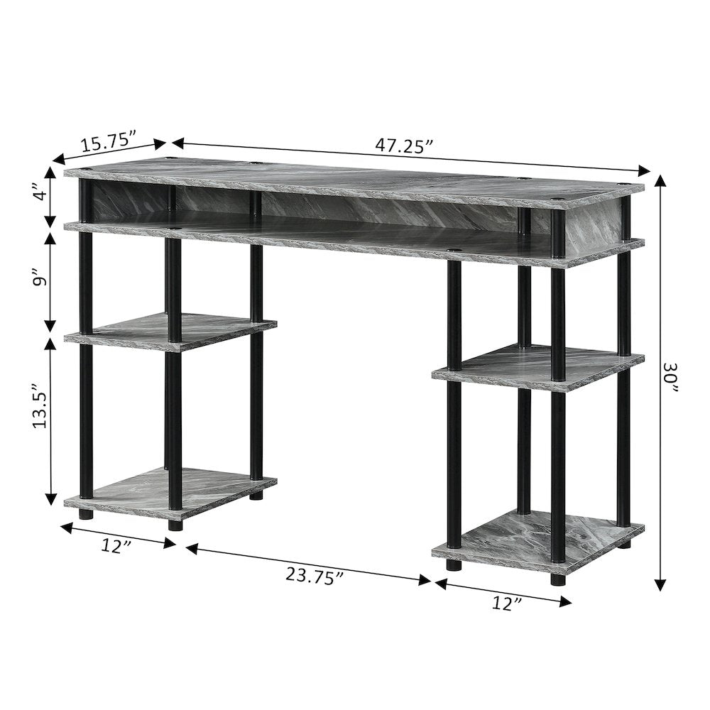 Designs2Go No Tools Student Desk with Shelves