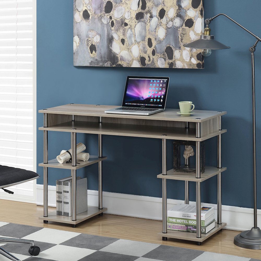 Designs2Go No Tools Student Desk with Shelves