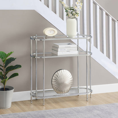 Royal Crest 3 Tier Glass Oval Entryway Hall Table