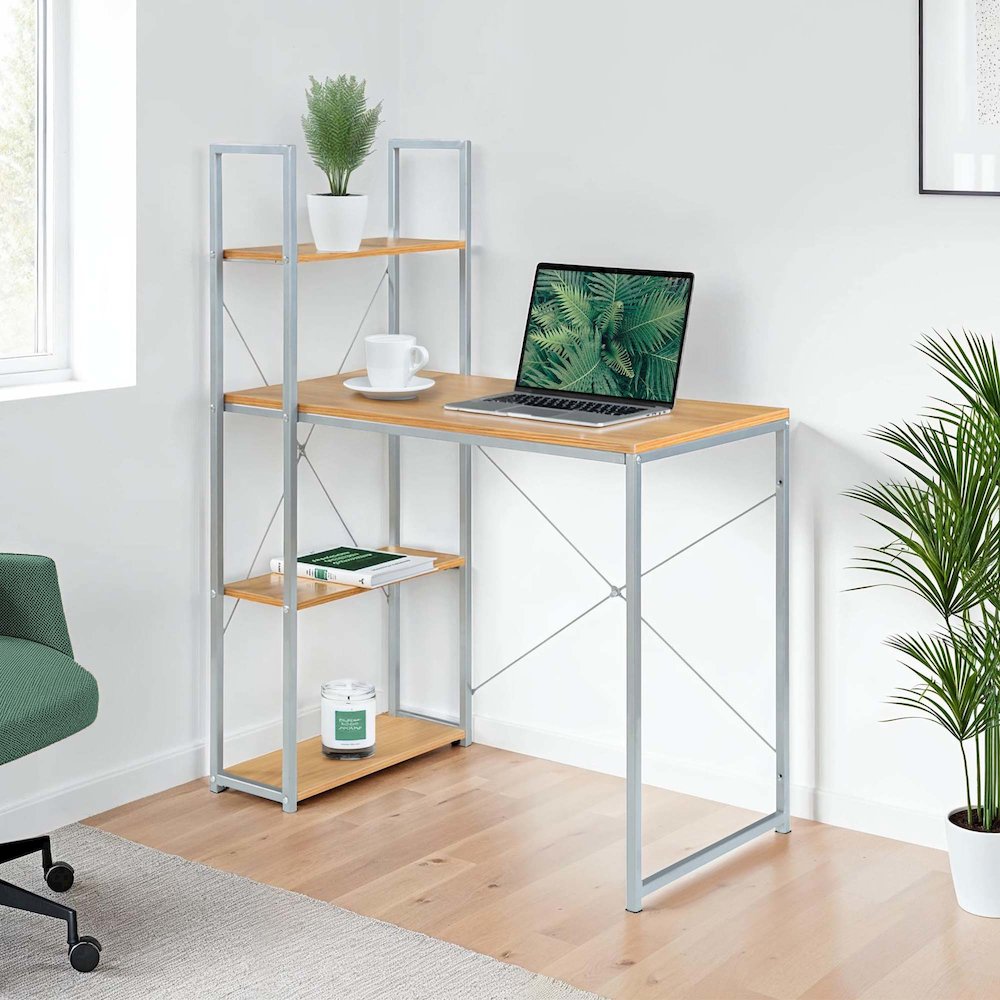 Designs2Go Office Workstation Desk with Shelves
