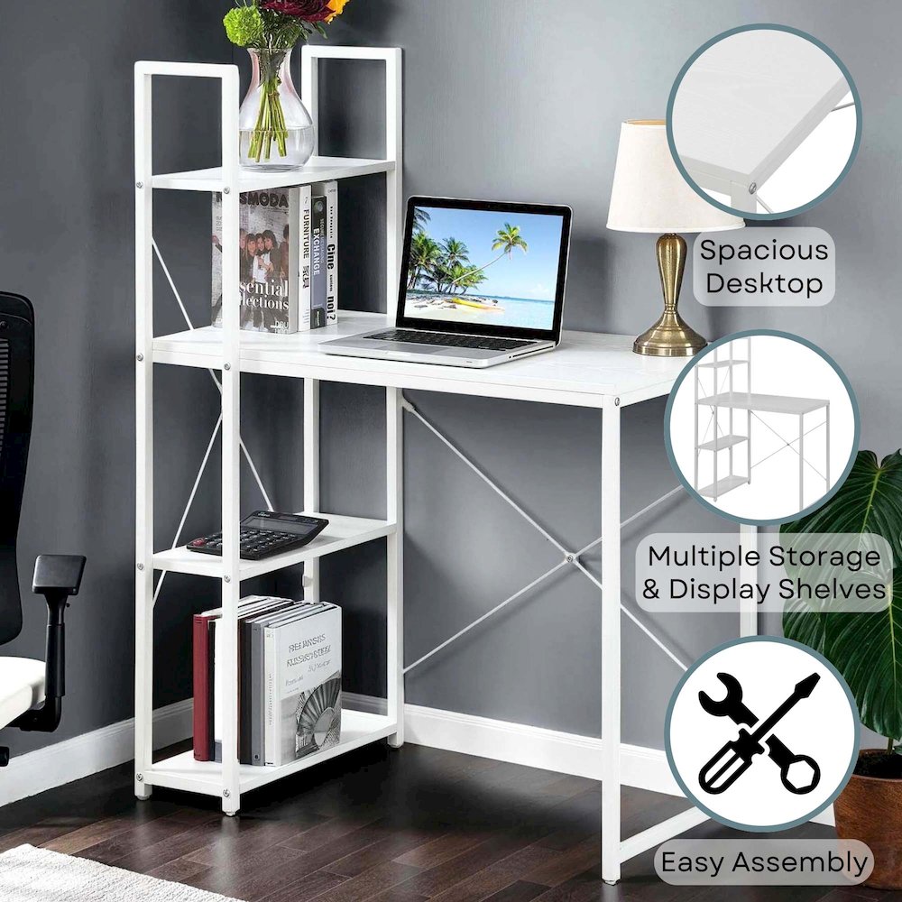 Designs2Go Office Workstation Desk with Shelves